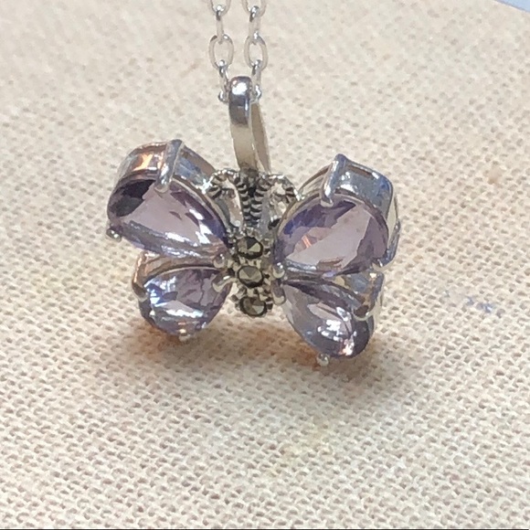 925 Sterling Silver & Amethyst Necklace - Picture 3 of 6